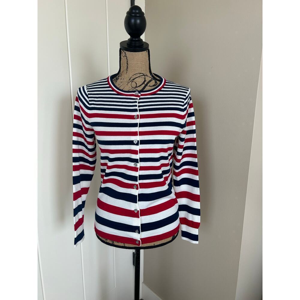 Lands End Supima Cotton Button Down Long Sleeve Cardigan Size XS